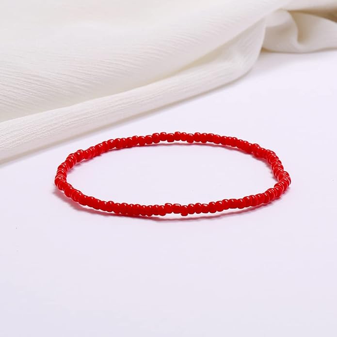17Pcs Elastic Beaded Bracelets Colorful Bohemian Stackable Beaded Bracelet Beach Bracelet Anklet Set Rainbow Handmade Seed Bracelet Jewelry for Women
