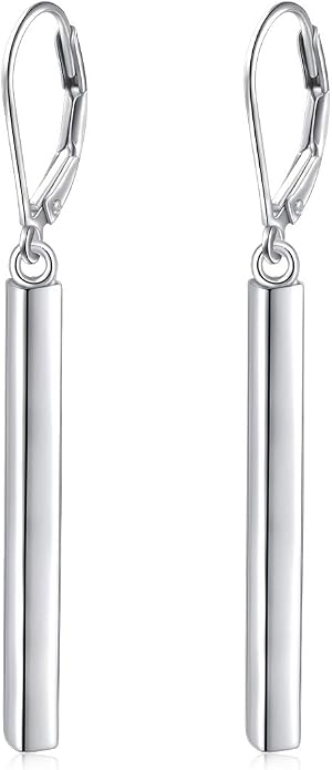 S925 Sterling Silver Vertical Drop Dangle Earrings Gift for Women Teenage