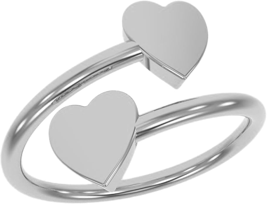 18k Gold Plated Simple Minimalist Heart Adjustable Stackable Halo Ring Band for Women Valentines Day Gifts for Her Comes with a Gift Box