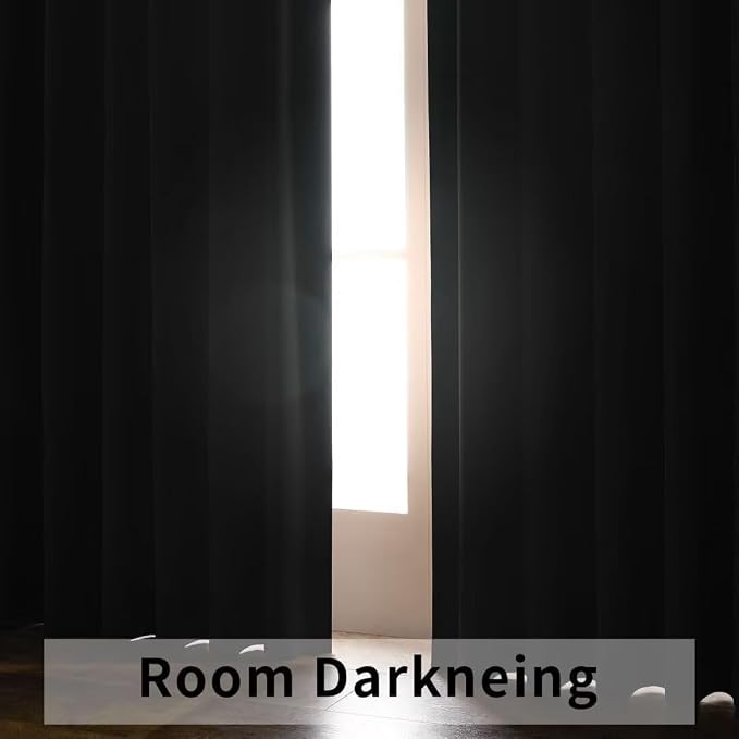 Joydeco 72 Inch Blackout Curtains for Bedroom, Thermal Insulated Black Out Curtains, Room Darkening Drapes for Living Room Window Rod Pocket Back Tab (W52 x L72 Inch, Burgundy Red)