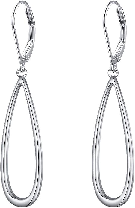 S925 Sterling Silver Vertical Drop Dangle Earrings Gift for Women Teenage