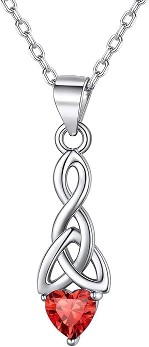 ChicSilver Bow and Cat Birthstone Necklace, 925 Sterling Silver Pendant Necklaces for Women, Hypoallergenic Silver Choker with 16 inch Rolo Chain, 12 Months Jewelry for Valentines Mothers Day Christmas