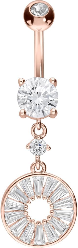 PIERCINGLINE Belly Button Piercing CRYSTAL CIRCLE surgical steel, skin-friendly