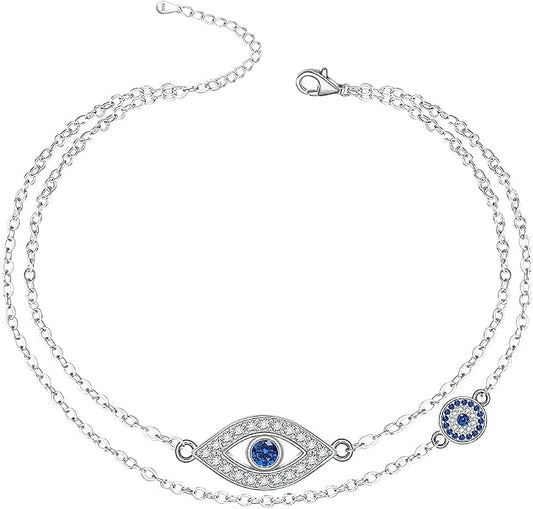 Infinity Cat Paw Print Celtic Knot Sea Turtle Elephant Flamingo Butterfly Dolphin Evil Eye Anklets Bracelets for Women Sterling Silver Adjustable Ankle Bracelet Summer Beach Lovers Gift