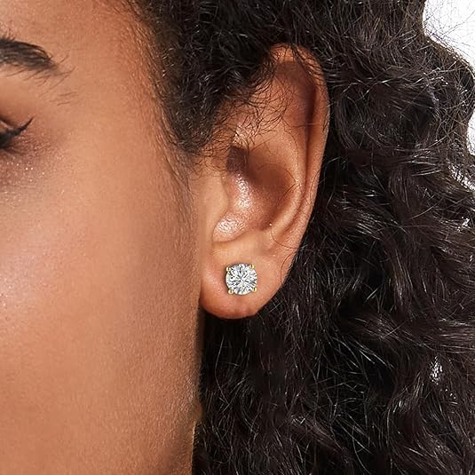 Moissanite Stud Earrings GRA 925 Sterling Silver Earrings for Men 18K White Gold Plating Earrings for Women,wedding earrings(0.3Ct-4Ct)