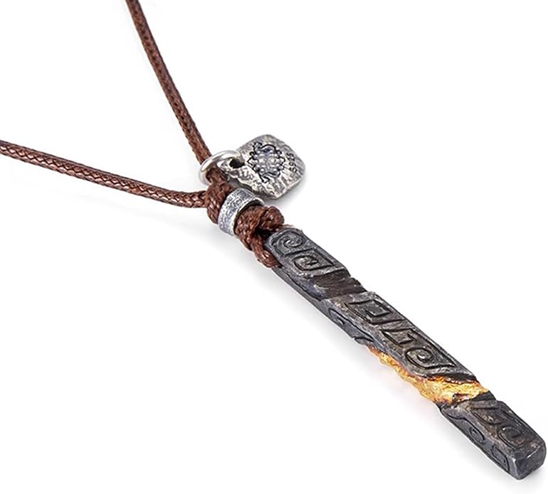 Mens Personalized Bar Pendant Wax Rope Necklace | Handmade Engravable Charm Braided Leather Cord Adjustable Necklace Jewelry Gift for Dad Husband Boyfriend
