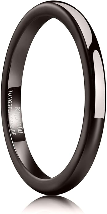 King Will Tungsten Carbide Wedding Band for Men Women Promise Rings for Couples Domed High Polish