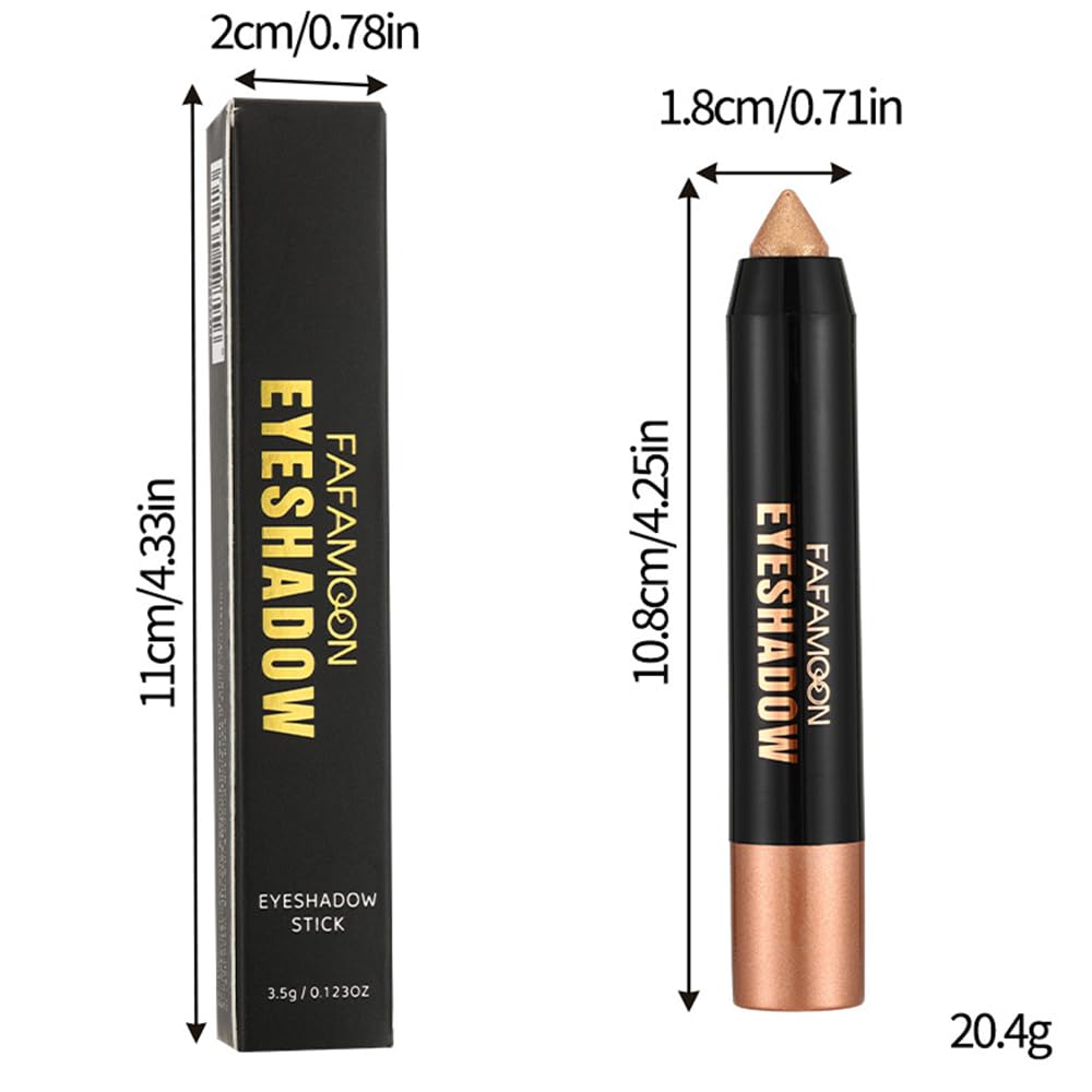 3Pcs Monochrome Cream Shimmer Glitter Eyeshadow Pencil Stick for Women, Eye Shadow Eyeliner Pencil Sticks Makeup, sombras para ojos, Waterproof, Vegan & Cruelty-Free, (01+02+06, 3Pcs)