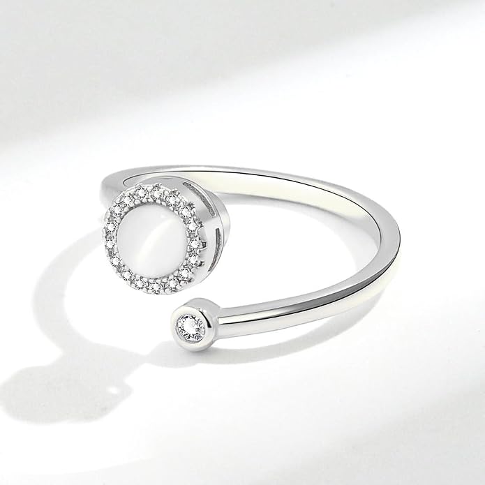 Fidget Ring Anxiety Spinner Ring Open Adjustable Sunflower Star Moon Windmill Butterfly Rings Daisy Stress Relieving Fidget Women Cubic Zirconia Anti Stress Mood Rotate Inspirations Jewelry