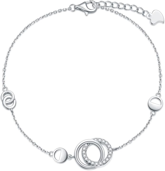 VONALA Witches Knot/Compass/Dragonfly/Clover Bracelet Sterling Silver Adjustable Charm Bracelet Summer Beach Foot Chain Jewelry for Women Gifts
