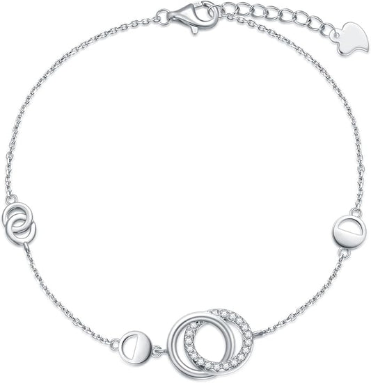 VONALA Witches Knot/Compass/Dragonfly/Clover Bracelet Sterling Silver Adjustable Charm Bracelet Summer Beach Foot Chain Jewelry for Women Gifts