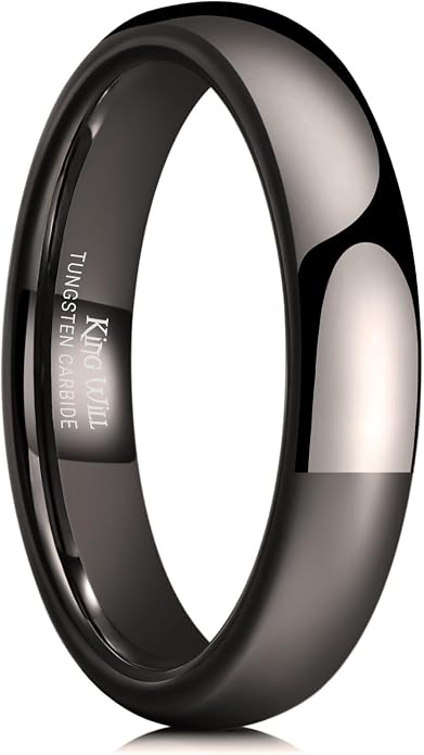 King Will Tungsten Carbide Wedding Band for Men Women Promise Rings for Couples Domed High Polish