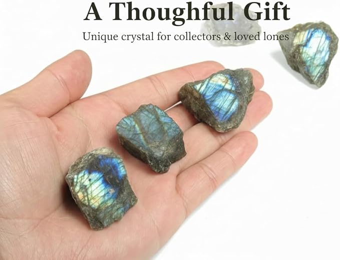 Large 1.25-2.0” Natural Labradorite Raw Crystals Stones for Meditation, Chakra, Reiki, Crystal Grid, Energy Work, Wire Wrapping, Tumbling & Spiritual Home Decor