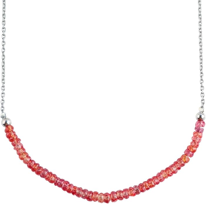Natural Gemstone Dainty Pendant Necklace for Women Handmade Crystal Jewelry 925 Sterling Silver 18 Inch Chain Healing Chakra Christmas Birthday Gift for Her