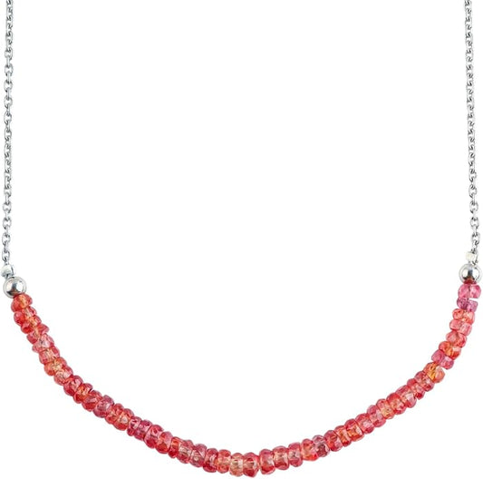 Natural Gemstone Dainty Pendant Necklace for Women Handmade Crystal Jewelry 925 Sterling Silver 18 Inch Chain Healing Chakra Christmas Birthday Gift for Her