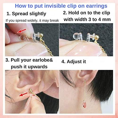 Comfortable Stick Invisible Clip On Earrings Gold Dangle Long Waved Threader Bar Clip-On Non Pierced Earrings Silver For Women,…