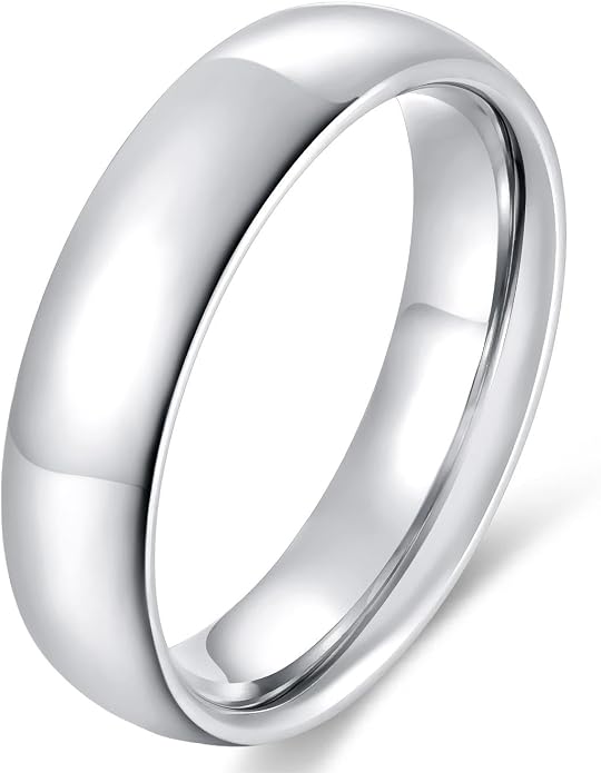 4mm 6mm Stainless Steel Ring Plain Dome High Polished Wedding Band Comfort Fit Size 4-12