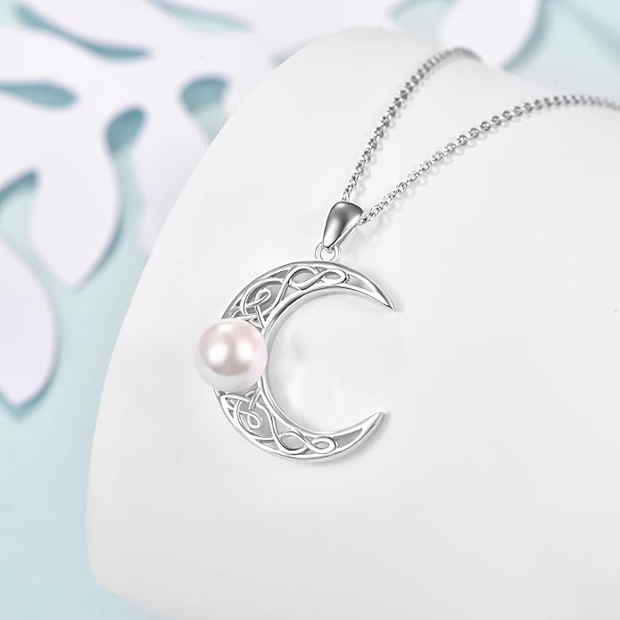 Dreamboat Sterling Silver Moon and Star Necklace Silver Crescent Moon Necklaces for Women Star Pendant Celestial Jewelry Gifts