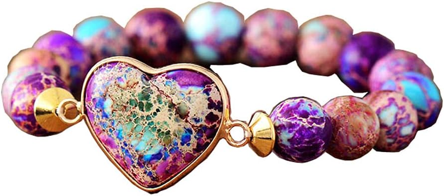 Women Wrap Bracelet Boho Natural Jasper Crystal Stone Beads Strand Bracelets