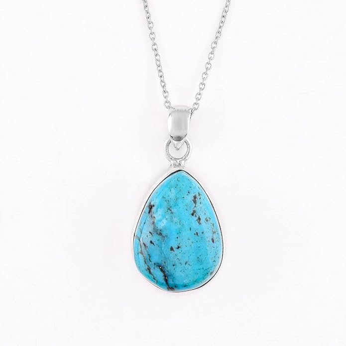 Natural Gemstone Pendant Necklace for Women Handmade Birthstone Healing Crystal Jewelry Chain 20" Stone Birthday Christmas Wedding Gifts for Her