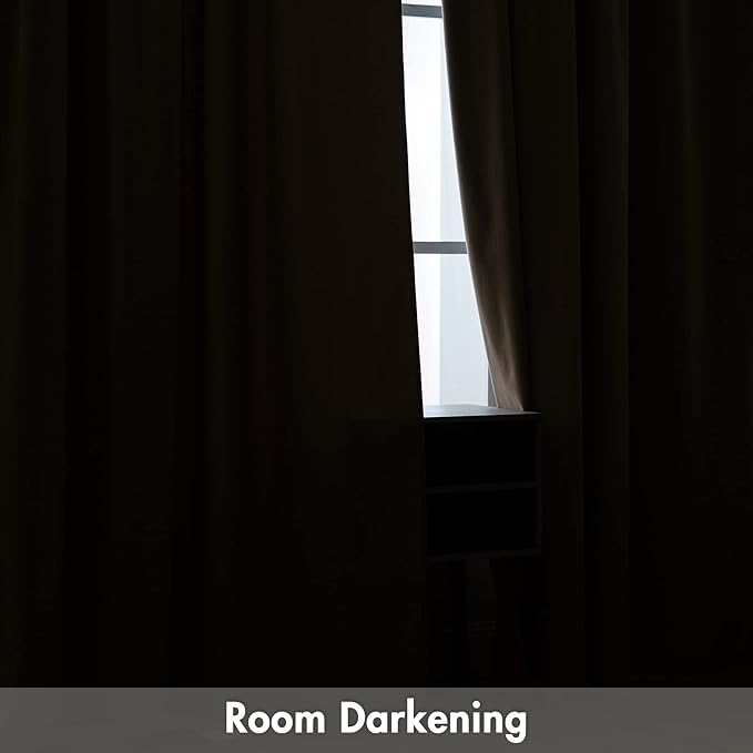 MIULEE Camel Beige Blackout Velvet Curtains Drapes 90 Inch Long 52"x90" | Luxurious Bedroom Living Room Decor, Room Darkening, Thermal Insulated, Rod Pocket Design, Super Soft Fabric