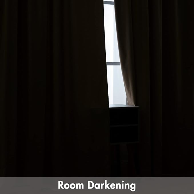 MIULEE Camel Beige Blackout Velvet Curtains Drapes 108 Inch Long 52"x108" | Luxurious Bedroom Living Room Decor, Room Darkening, Thermal Insulated, Rod Pocket Design, Super Soft Fabric, Extra Long