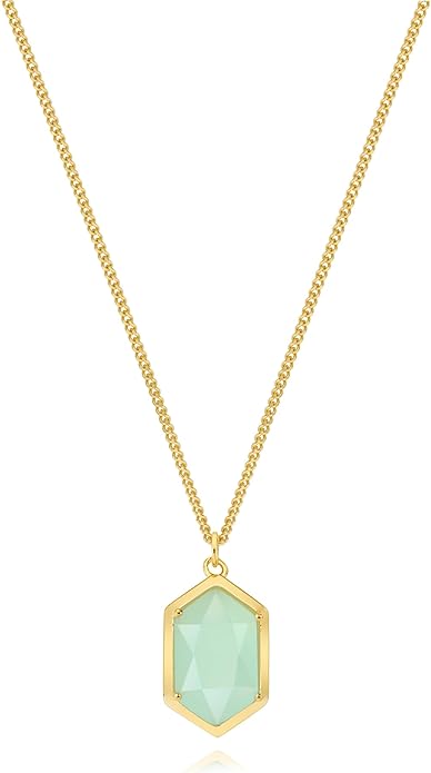 OZEL JEWELRY & GIFT Layered Gold Necklaces for Women - Crystal Colorful Delicate Cutting Pendant Necklace - 18K Gold Plated - Birthday Gifts (Made in Korea)