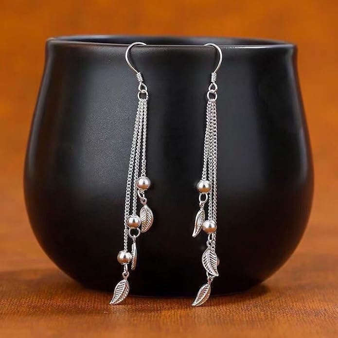 Sterling Silver Big Drop Earrings 925 Tassel Linear Ear Hanging Shimmering Fan Statement Teardrop Earrings - Designer Multi-Style Statement Exquisite Trendy Upscale Chandelier Dangle Earrings Jewelry Gift for Women