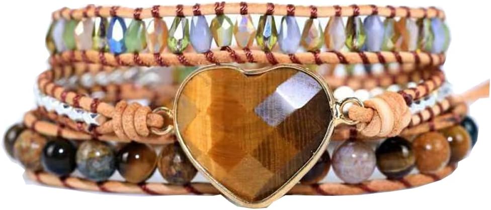 Women Wrap Bracelets Boho Natural Stone Jasper Turquoises Strand Bracelet Jewelry Collection