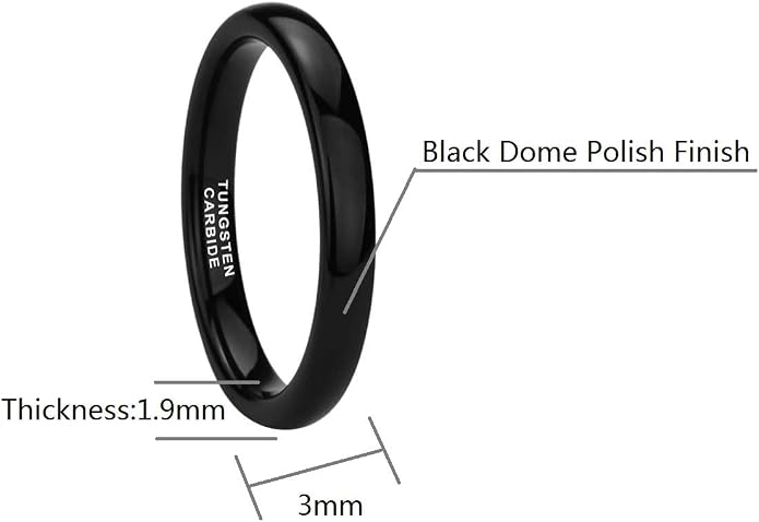 CROWNAL 1mm 2mm 3mm 4mm 5mm 6mm 7mm 8mm Tungsten White/Yellow Gold/Rose Gold Plated Wedding Band Ring Men Women Plain Dome Polished Comfort Fit