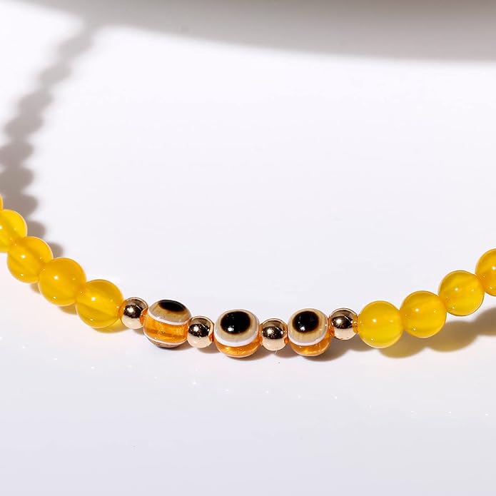 Evil Eye Ankle Bracelets for Women Beads Anklets Beach Accessiory Gemstone Healing Crystal Adjustable
