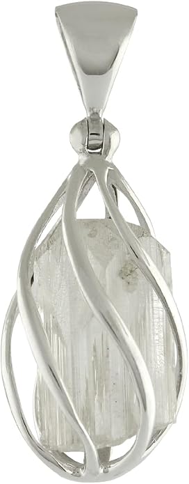 Starborn Gemstone teardrop Style Cage Pendant Sterling Silver