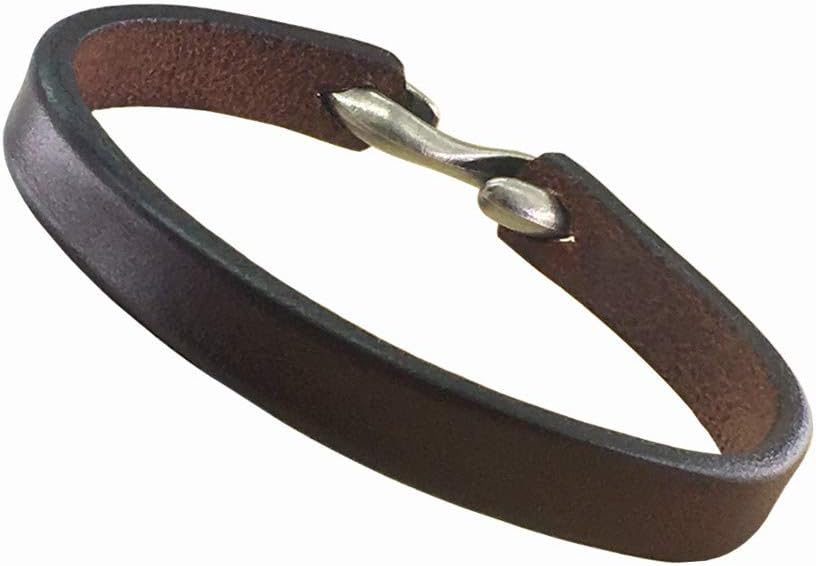 Mens Genuine Leather Bracelet - Handmade Adjustable Leather Cuff Bracelet punk Style leather wrap Wristband for Men