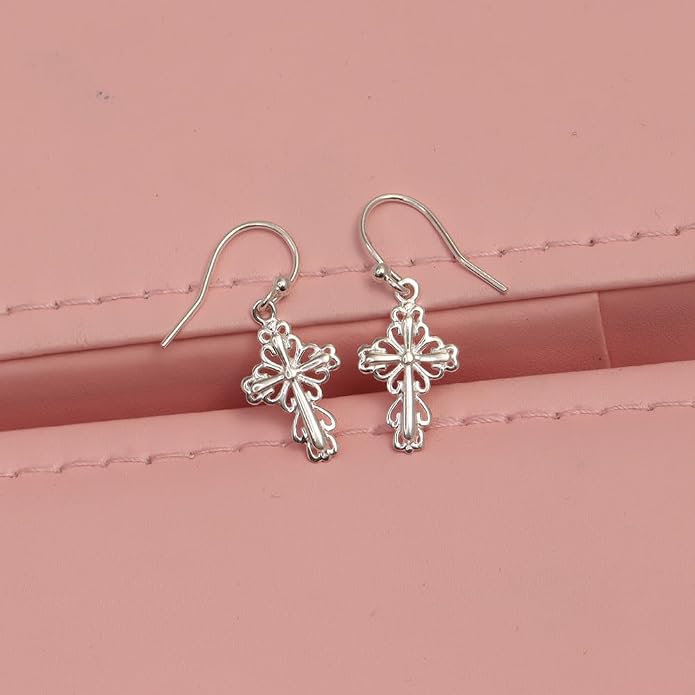 Charmsy 925 Sterling Silver Light-Weight Antique Filigree Teardrop Drop Earrings for Women