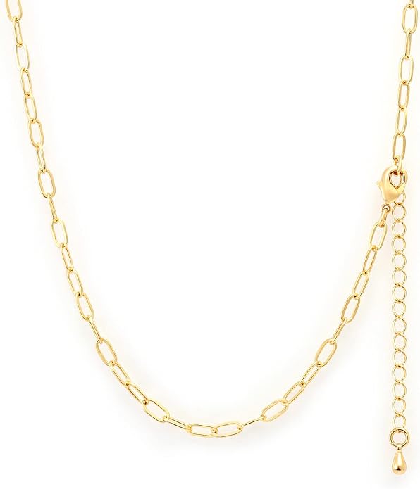 14K Gold Plated Paper Clip Chain Link Necklace Satellite Cross Key Starfish Turquoise Heart Necklace for Women