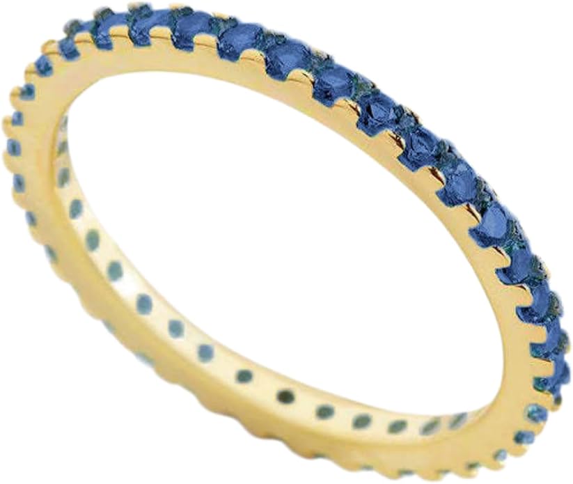 14K Gold Plated Birthstone Rings For Women, Dainty Cubic Zirconia Stackable Rings Unique For Her Birthday Mothers Daughter Bridesmaid Wedding Jewelry Gifts