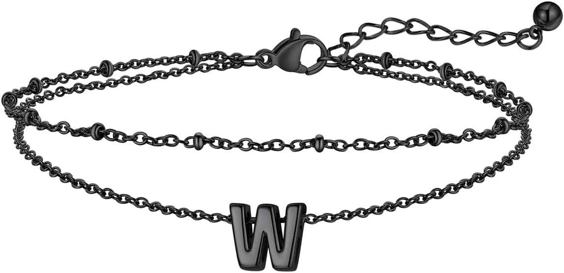 FaithHeart Initial Ankle Bracelets for Women, Waterproof 14k Gold Plated Initial Anklets Non Tarnish Stainless Steel Cute Layered Anklet Summer Beach Jewelry