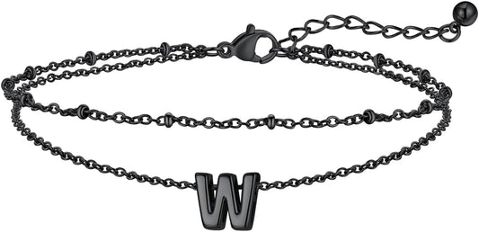 FaithHeart Initial Ankle Bracelets for Women, Waterproof 14k Gold Plated Initial Anklets Non Tarnish Stainless Steel Cute Layered Anklet Summer Beach Jewelry