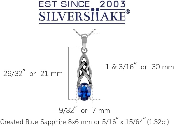 Silvershake 8X6mm Oval Shape Birthstone Gemstone Antique Finishing or Yellow Gold Plated 925 Sterling Silver Celtic Knot Weave Solitaire Pendant or Pendant with 18 Inch Chain Necklace Jewelry for Women