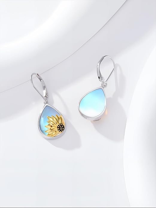 Midari Heart Dangle Earrings 925 Sterling Silver Leverback Drop Earrings Teacher Music Art Jewelry Gifts for Women Students Apple/Guitar/Palette/Note Design