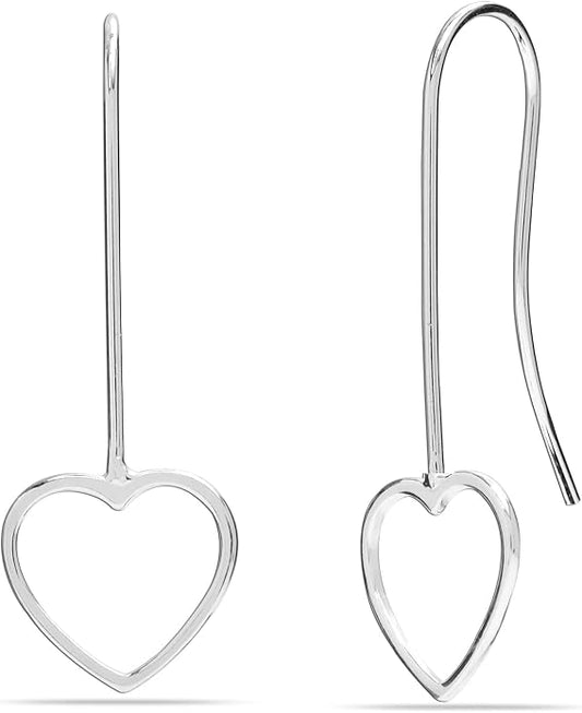 LeCalla 925 Sterling Silver Drop Ear Cuffs Earrings | Lightweight Threader Wire Shaped Teardrop Dangle Earring for Women | Hypoallergenic Piercing Gifts for Her
