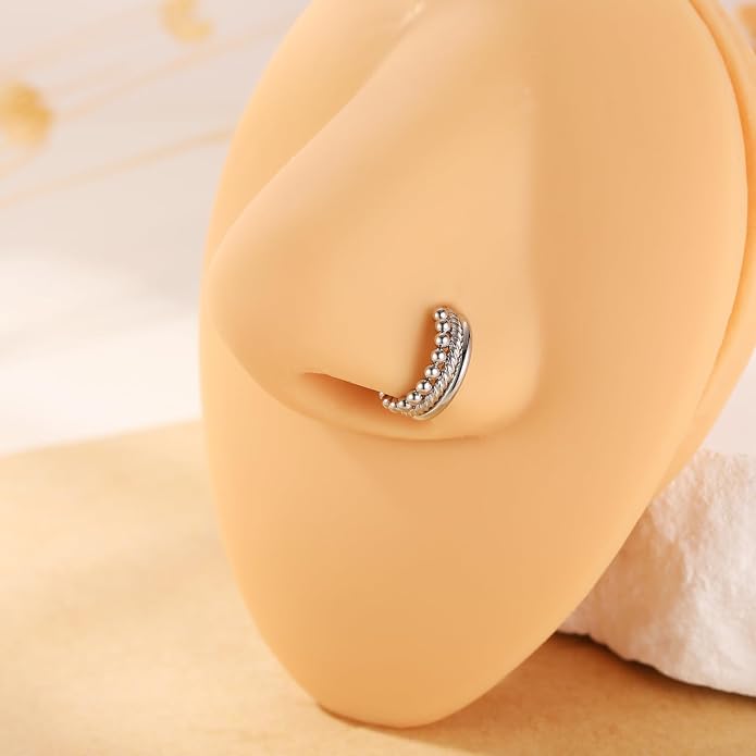 316L Surgical Steel Septum Clicker Ring Nose Ring Hoop Sleeper Hoop Earring Helix Rook Conch Cartilage Daith Tragus Earrings Lobe Nose Piercing Jewelry for Women