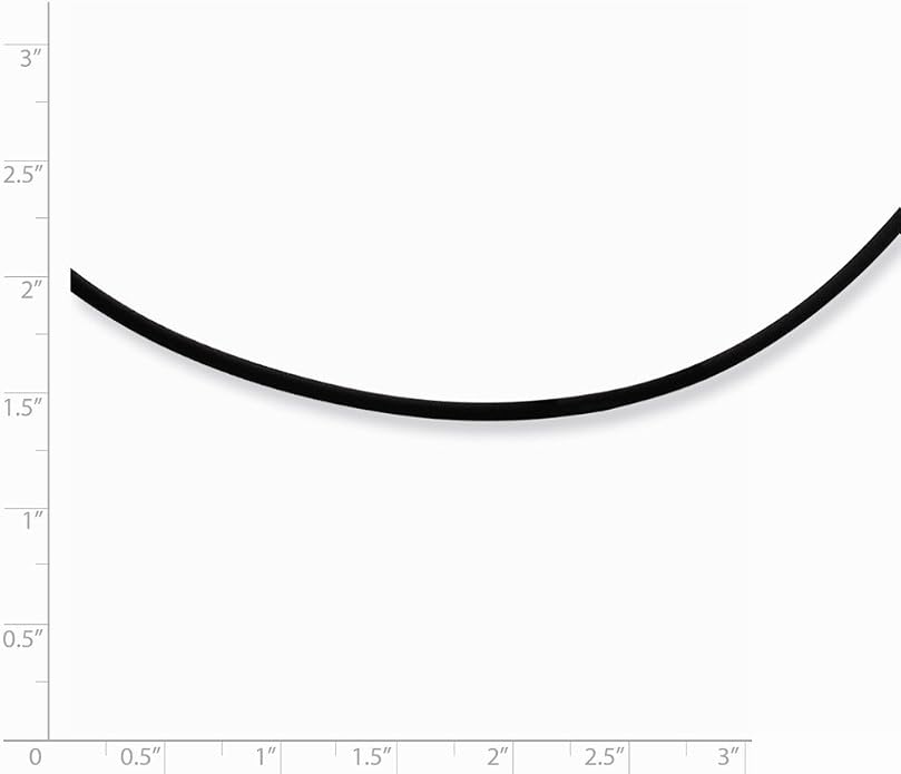 Solid 925 Sterling Silver 18inch 2mm Black Rubber Cord Necklace - with Secure Lobster Lock Clasp 18"