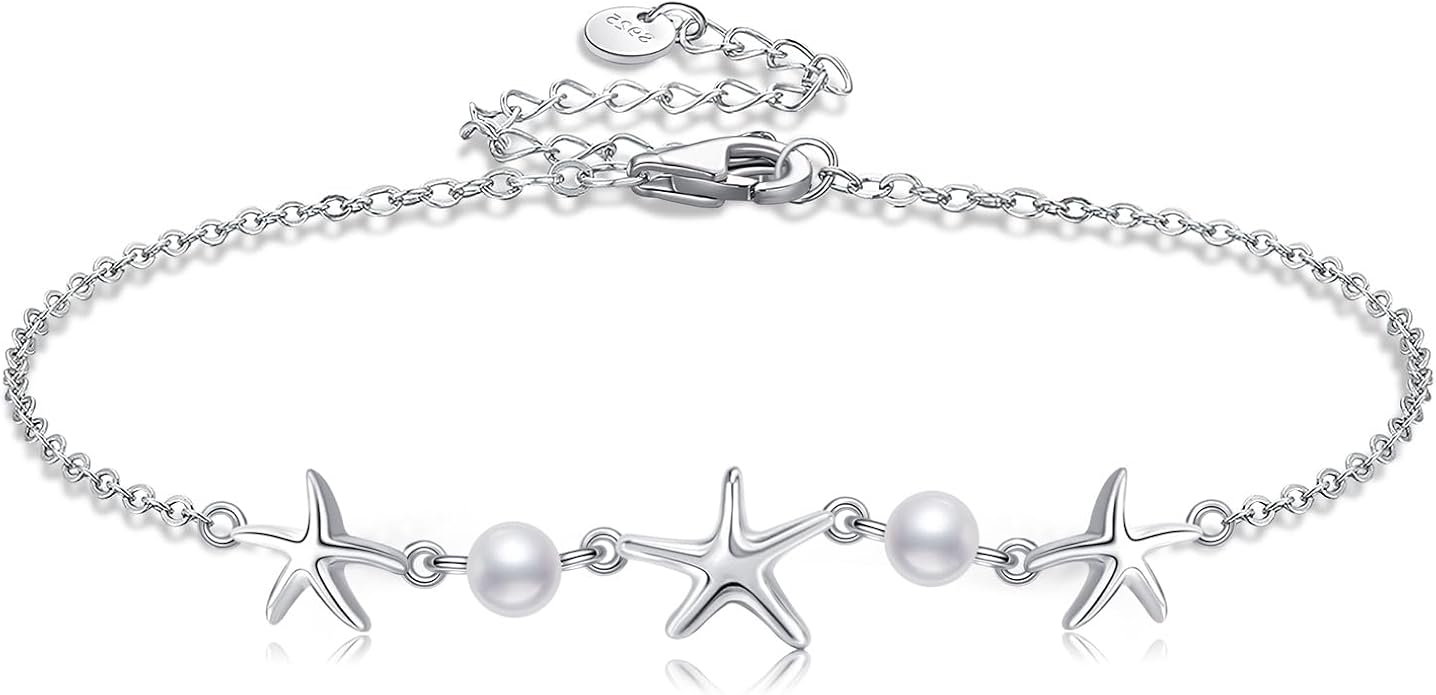 Heart/Starfish/Pineapple/Anchor/Sea Turtle/Butterfly/Celtic/Whale Tail bracelet Anklets for Women 925 Sterling Silver Anklets Jewelry for Women