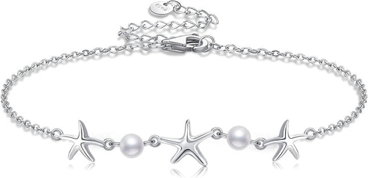 Heart/Starfish/Pineapple/Anchor/Sea Turtle/Butterfly/Celtic/Whale Tail bracelet Anklets for Women 925 Sterling Silver Anklets Jewelry for Women