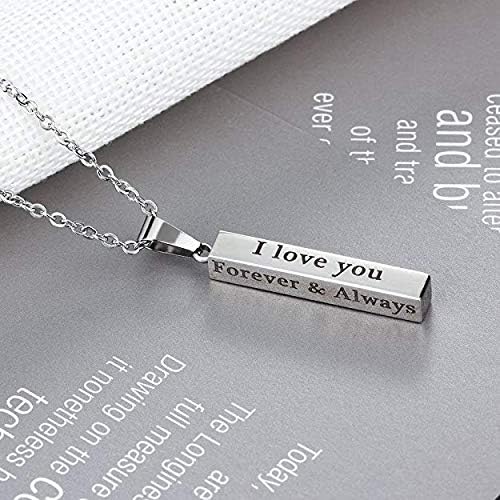 Father's Day Men's Bar Necklace: Customize Any Text With A Stainless Steel Bar Pendant - Personalized Men's Gifts For Dad Or Husband