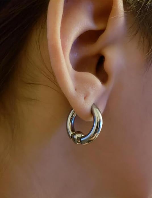00G 0G 2G 4G 6G 8G 10G 12G 14G 16G Septum Rings Silver Black Surgical Steel Heavy Gauges Earrings Stretching kit Eyebrow Lip Septm Nose Rings Helix Tragus Daith Rook Earrings Hoops 10mm-19mm