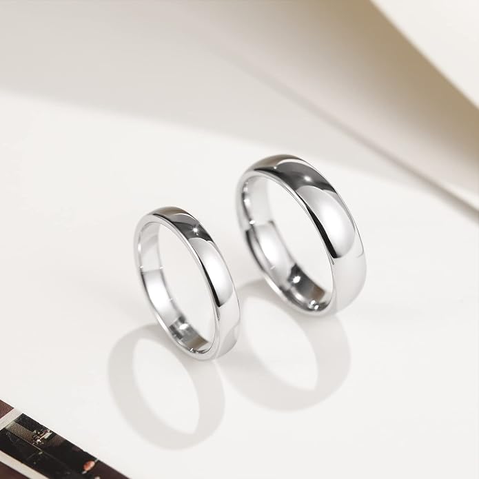 Greenpod 2mm 4mm 6mm Tungsten Wedding Bands Ring for Women Men Rose Gold Plated/Silver/24K Gold Plated/Black Polished Slim Engagement Promise Rings Comfort Fit Size 4-13