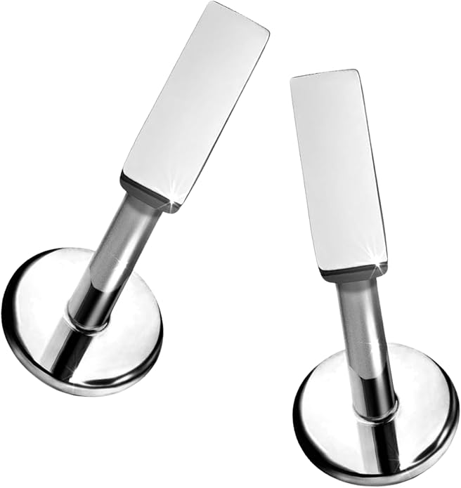 Cords Club Bar Flat Back Stud – ASTM-F136 Implant Grade Titanium - Push Pin Design for Sensitive Ears (Single Earring)