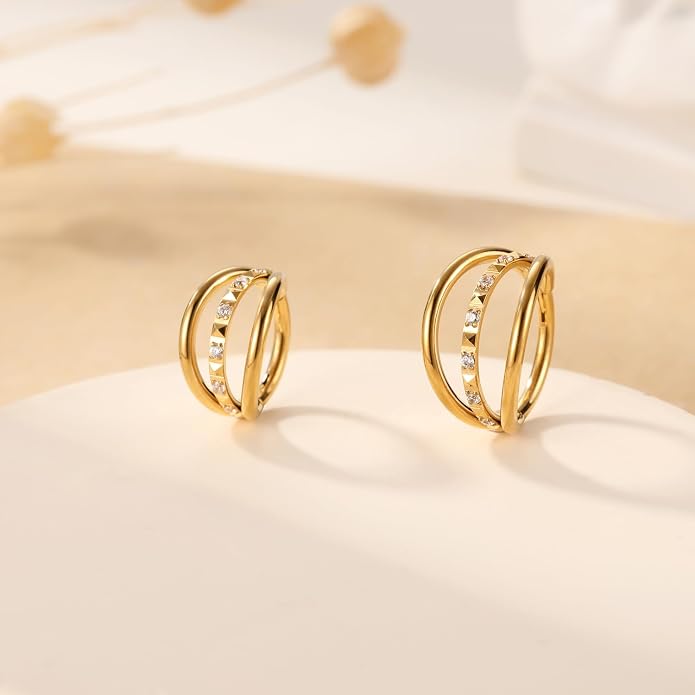 316L Surgical Steel Septum Clicker Ring Nose Ring Hoop Sleeper Hoop Earring Helix Rook Conch Cartilage Daith Tragus Earrings Lobe Nose Piercing Jewelry for Women